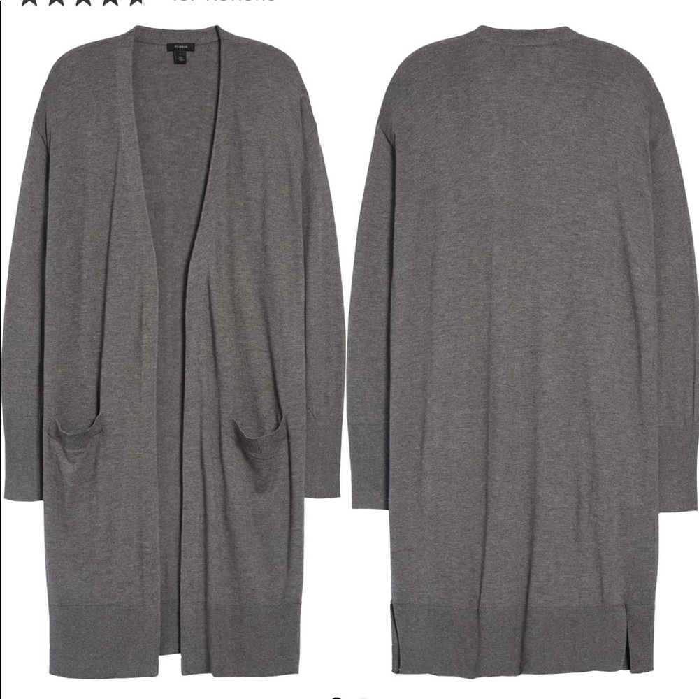 Grey halogen open front cardigan